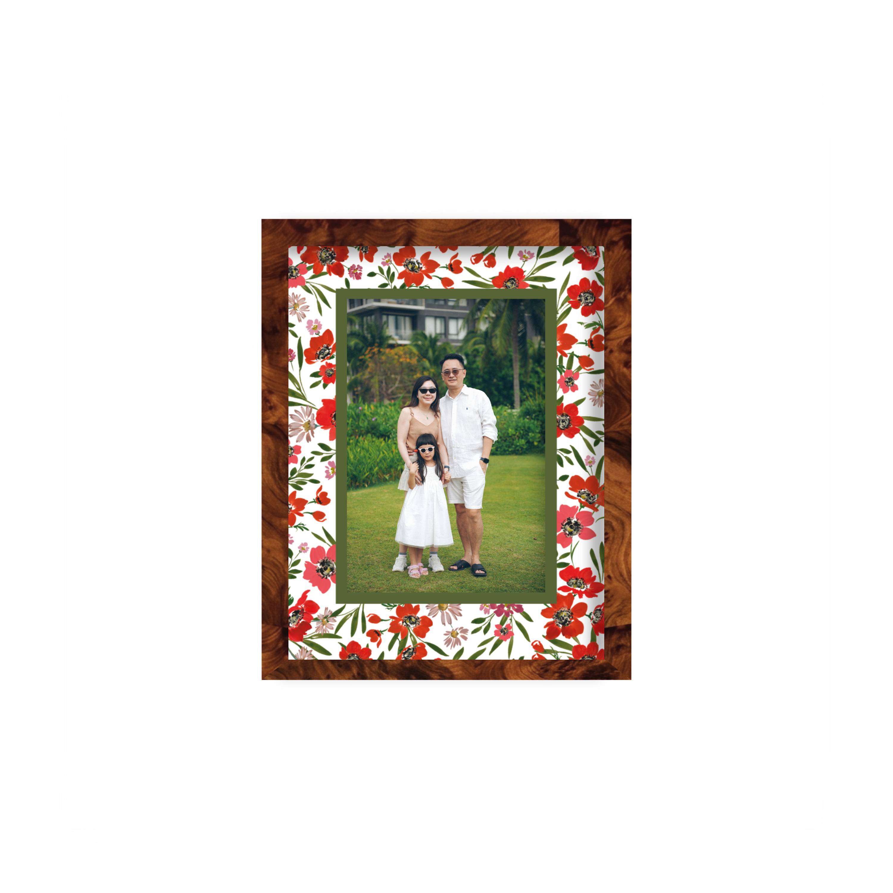 Rectangular Scarlet Reverie Floral Patterned Photo Mount – Coeur et Maman