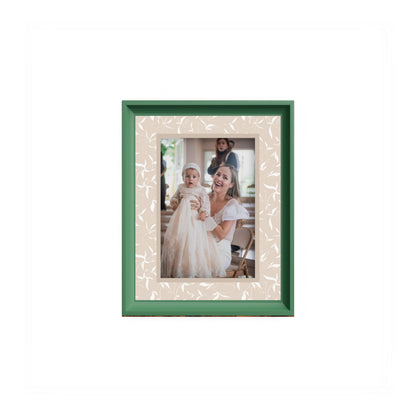 Botanical Photo Mount - mount for picture frame for christening photos -modern christenings gifts -green frame - wall hanging - Coeur et Maman
