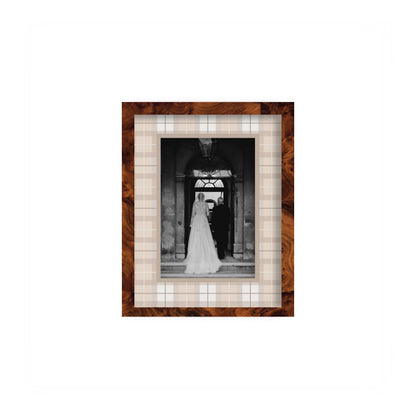 Campbell of Cawdor Tartan Photo Mount - custom photo mat for framing -burlwood frame - wall hanging - Coeur et Maman