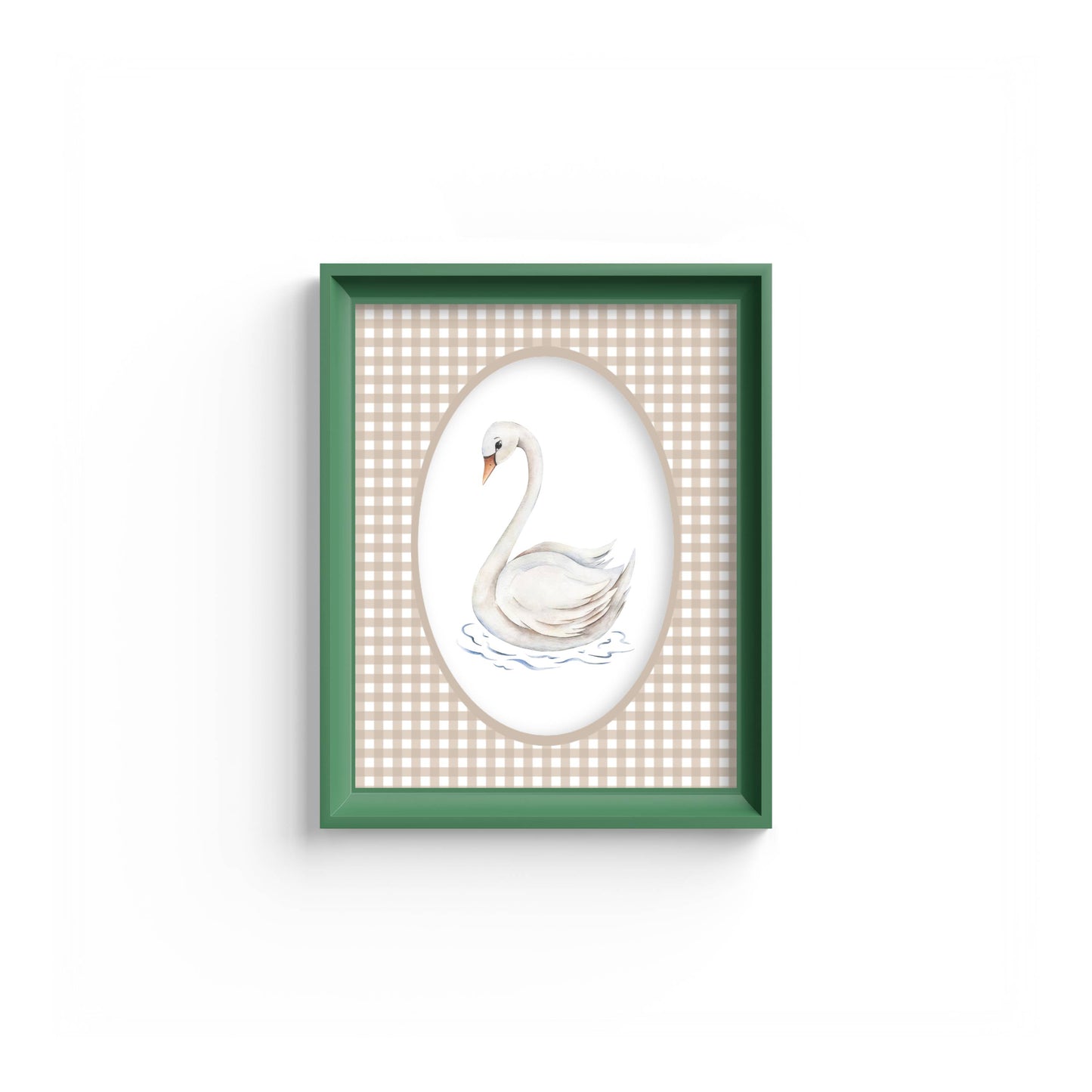 Gingham Photo Mount - mount for picture frame for christening photos -modern christenings gifts -green frame - wall hanging - Coeur et Maman