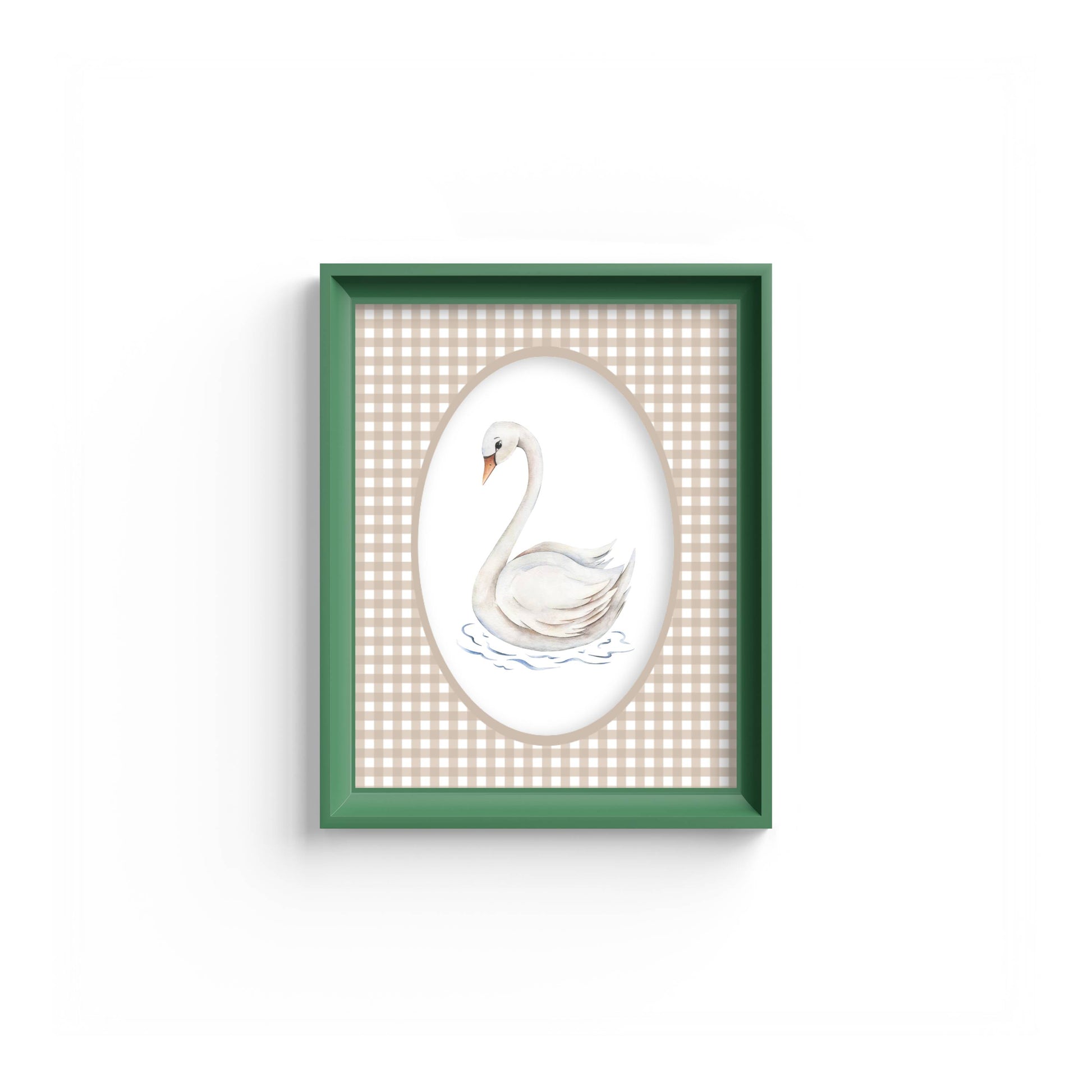 Gingham Photo Mount - mount for picture frame for christening photos -modern christenings gifts -green frame - wall hanging - Coeur et Maman