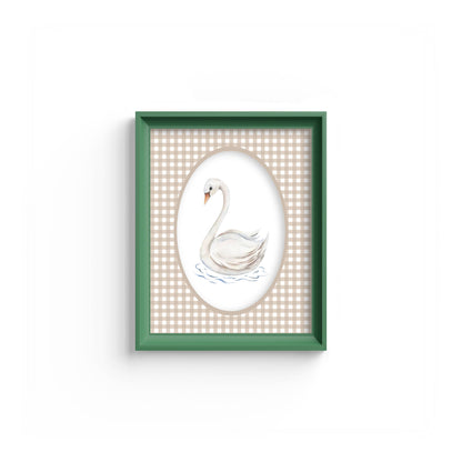Gingham Photo Mount - mount for picture frame for christening photos -modern christenings gifts -green frame - wall hanging - Coeur et Maman