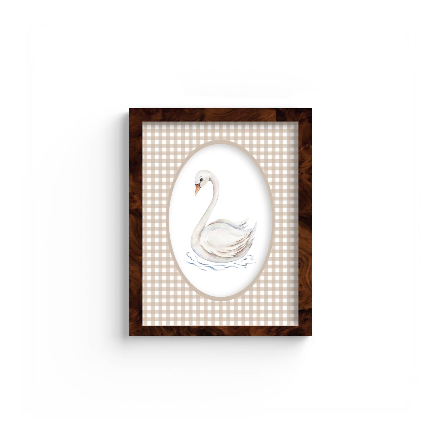 Gingham Photo Mount - custom photo mat for framing christening photos - modern christening gifts - burlwood frame - wall hanging - Coeur et Maman