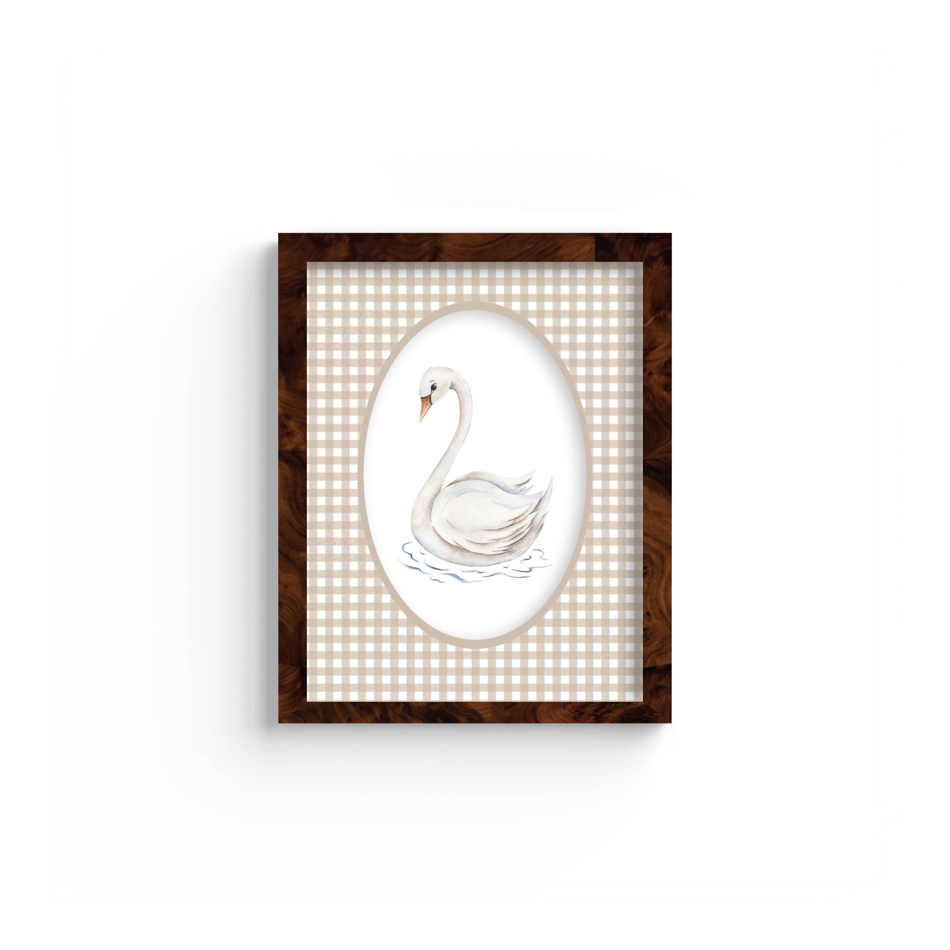 Gingham Photo Mount - custom photo mat for framing christening photos - modern christening gifts - burlwood frame - wall hanging - Coeur et Maman