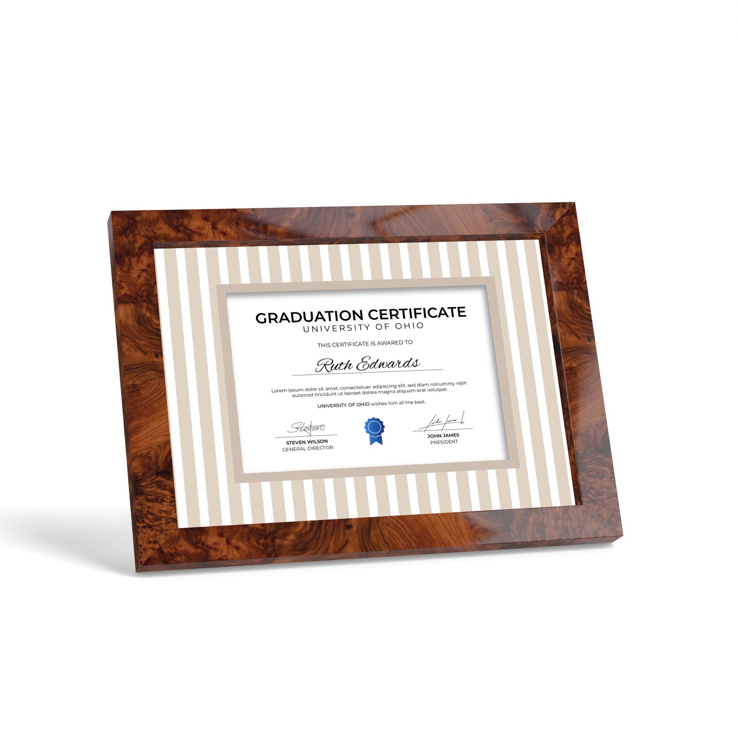 Graduation Passepartout - Taupe Medium Stripes