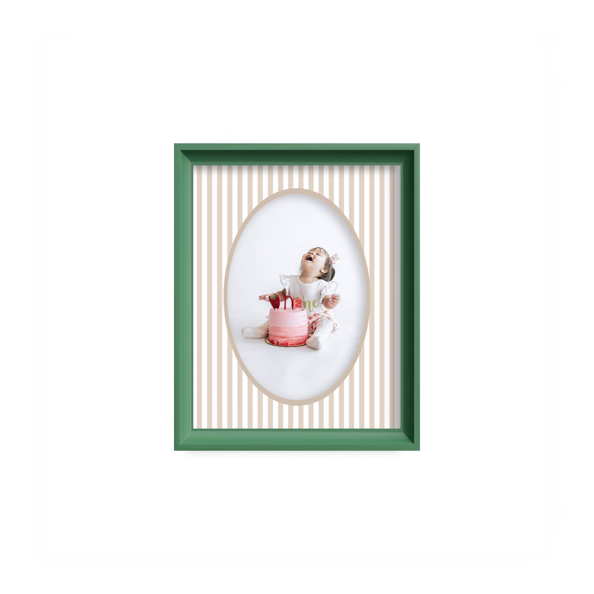Small Stripes Photo Mount - mount for picture frame - green frame - wall hanging - Coeur et Maman