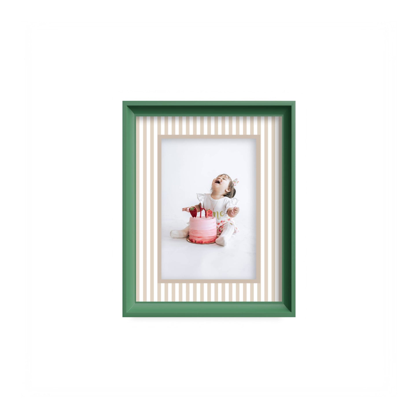 Small Stripes Photo Mount - mount for picture frame - green frame - wall hanging - Coeur et Maman