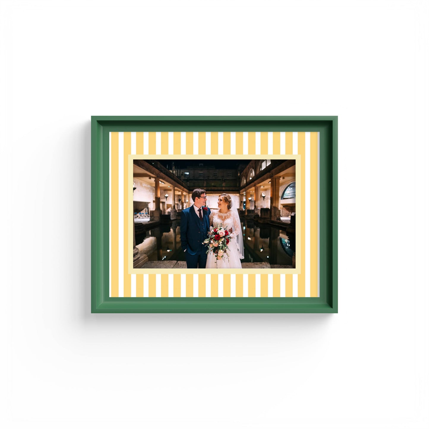 Medium Stripes Photo Mount - mount for picture frame - green frame - wall hanging - Coeur et Maman