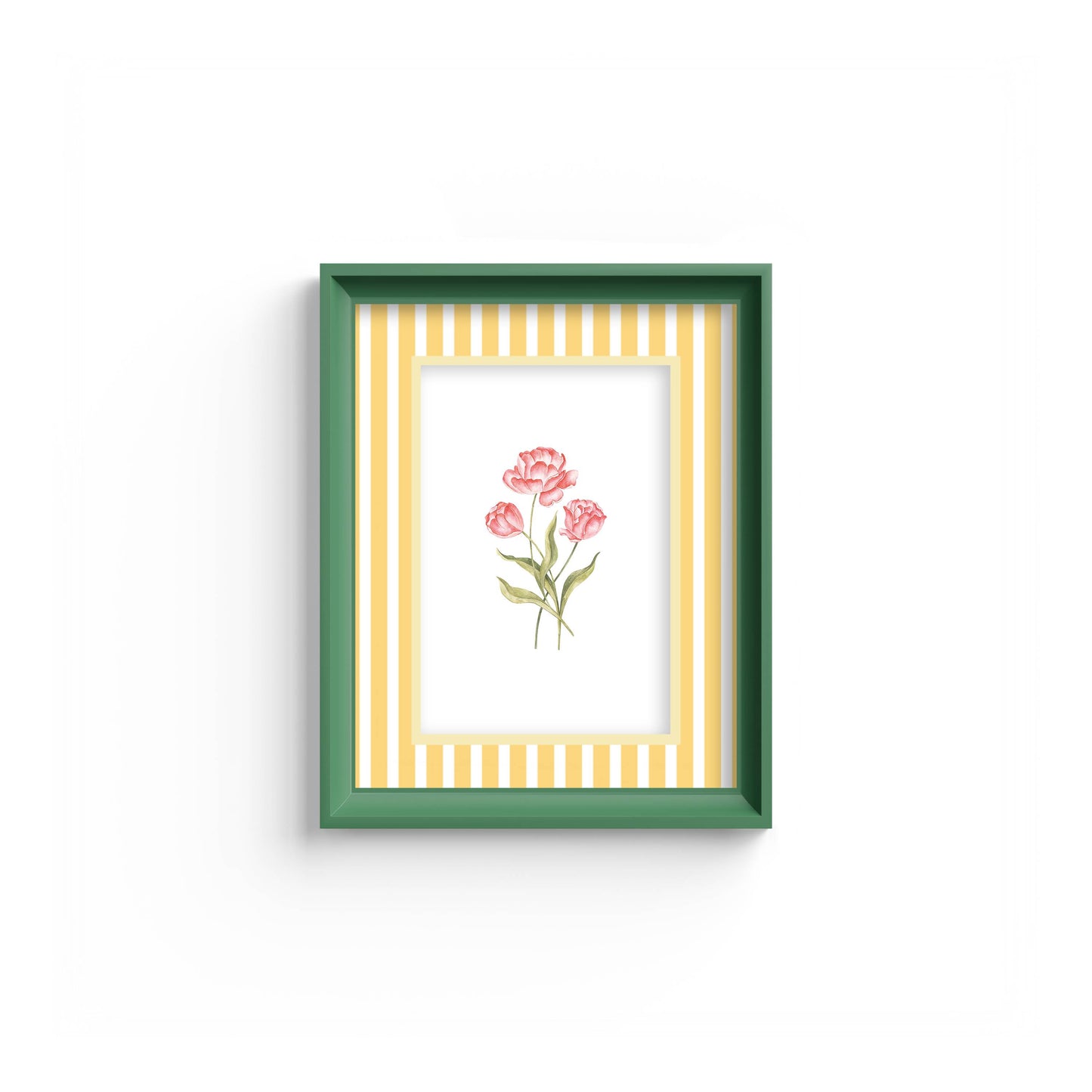 Medium Stripes Photo Mount - mount for picture frame - green frame - wall hanging - Coeur et Maman