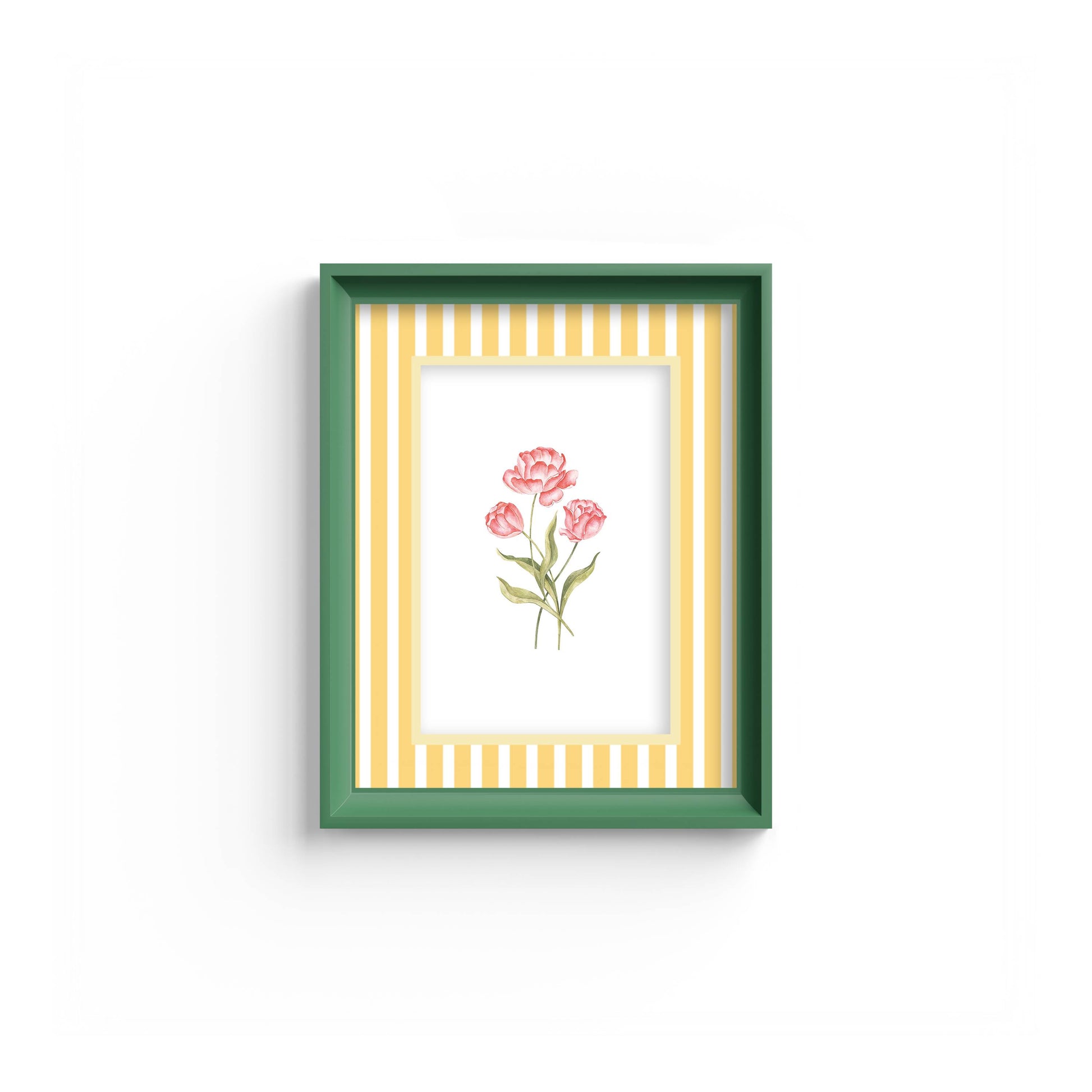 Medium Stripes Photo Mount - mount for picture frame - green frame - wall hanging - Coeur et Maman