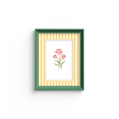 Medium Stripes Photo Mount - mount for picture frame - green frame - wall hanging - Coeur et Maman