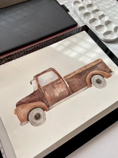 Pick-up Truck Nursery Art Print