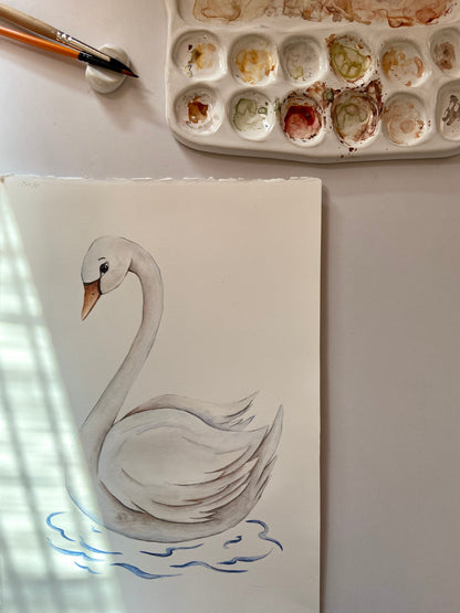 Swan Nursery Art Print