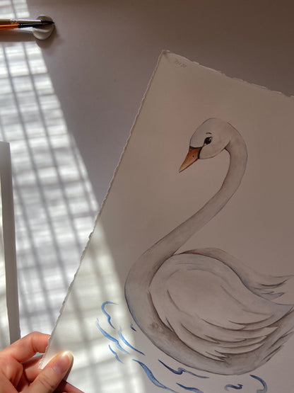 Swan Nursery Art Print