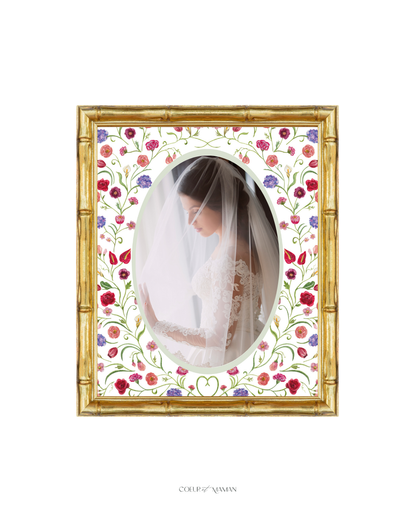 Coeur et Maman x Georgia Brent The Promise Printed Picture Frame Mount Board in Oval aperture. A heirloom gift for brides and newly weds.