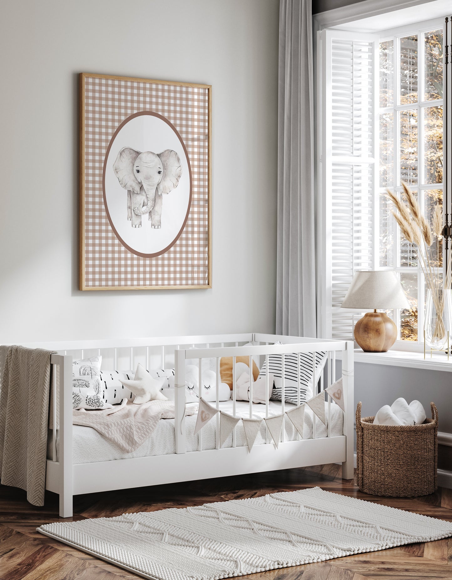 Gingham__Brown__Oval__Elephant