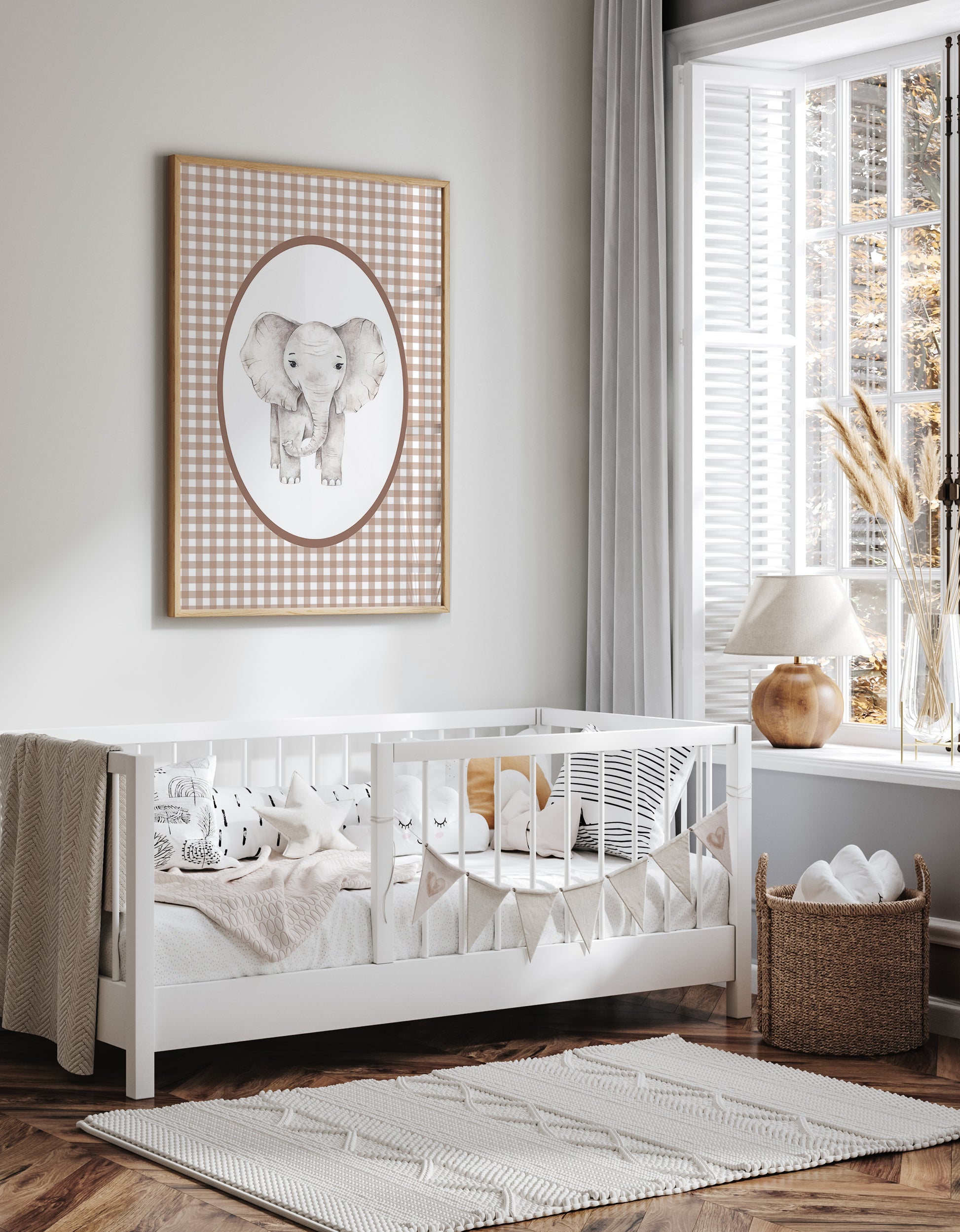 Gingham__Brown__Oval__Elephant
