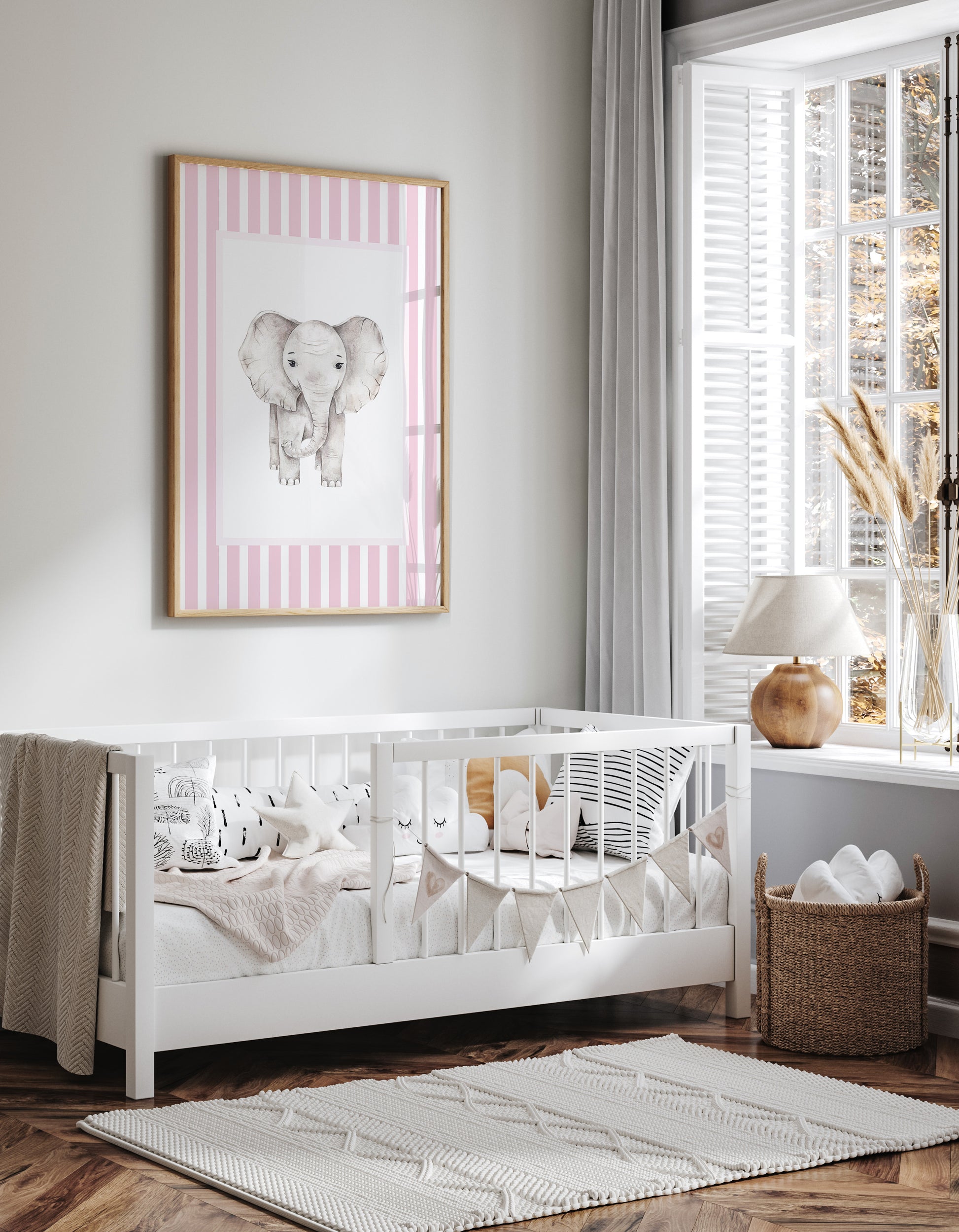 Mediumstripes__Pink__Rectangle__Elephant