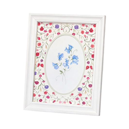 The Promise Oval Floral Patterned Photo Mat for Brides