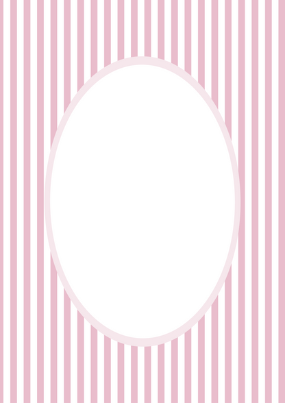 Smallstripes__Pink_Oval

Pink striped picture frame mat board with soft, elegant lines; perfect for framing baby girl portraits, floral nursery art, or keepsake prints — a sweet gift for baby showers, birthdays, or christenings.