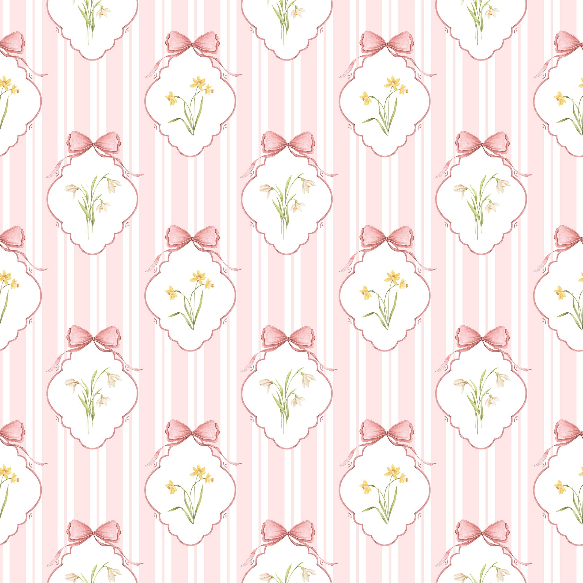 SnowdropsPinstripe__Coral