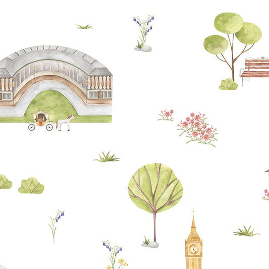 TOWN & COUNTRY TOILE WALLPAPER - Coeur et Maman