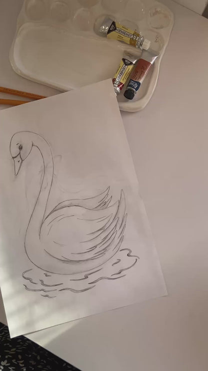 Swan Nursery Art Print