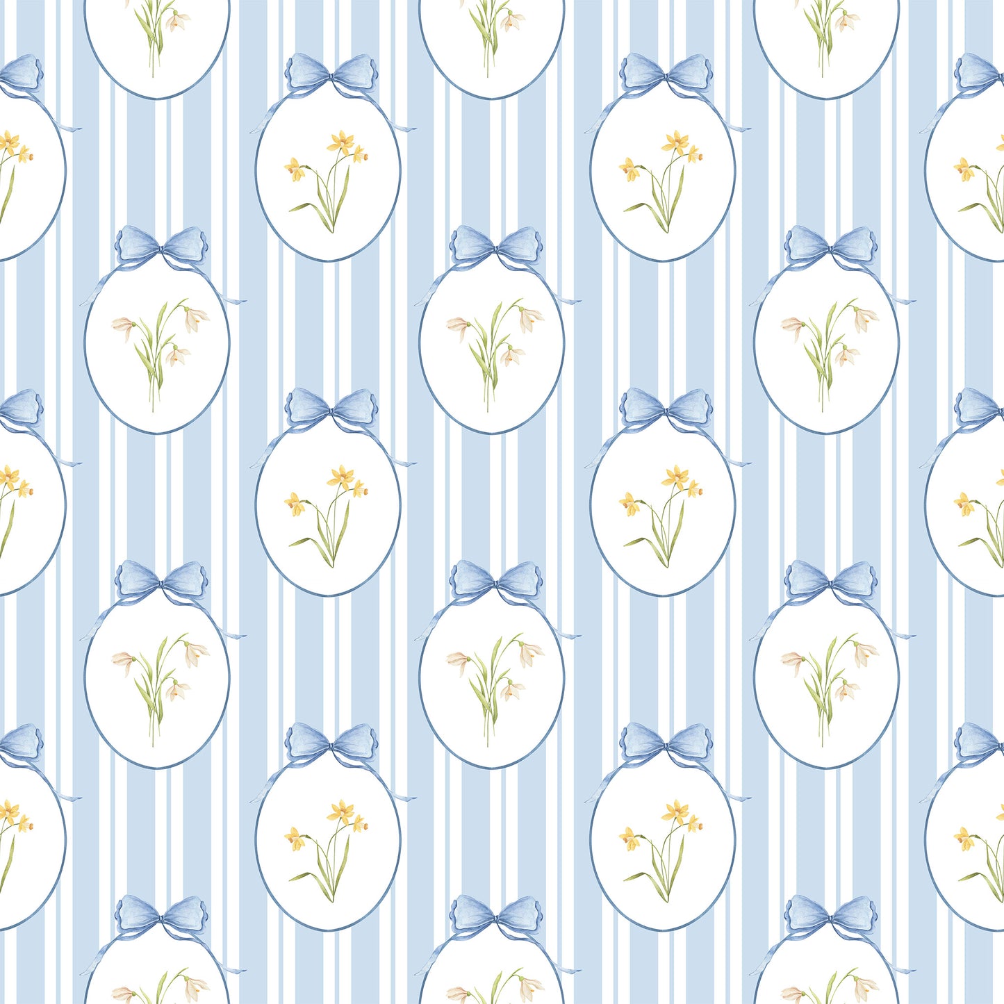 SnowdropsPinstripe__Blue