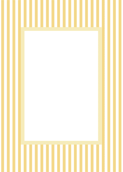 Smallstripes__Yellow__Rectangle

Yellow striped picture frame mat board with sunny vertical lines; perfect for framing joyful nursery art, summer photos, or playful children’s prints — a vibrant gift for baby showers, birthdays, christenings, or Easter.
